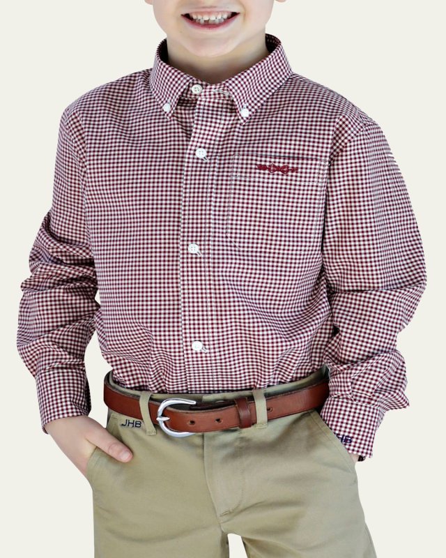 Gingham Shirt - Monogram Option, Size 4/5-18